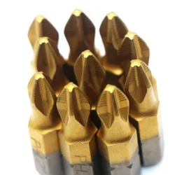 10pcs/lot 25mm Screwdriver Bits 1/4 Inch Titanium Coated Anti Slip Phillips Hex Shank PH2 Electric Screw Driver Bit Hand Tools