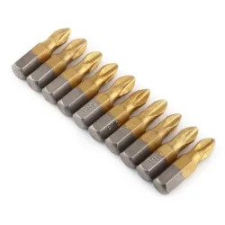10pcs/lot 25mm Screwdriver Bits 1/4 Inch Titanium Coated Anti Slip Phillips Hex Shank PH2 Electric Screw Driver Bit Hand Tools