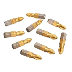 10pcs/lot 25mm Screwdriver Bits 1/4 Inch Titanium Coated Anti Slip Phillips Hex Shank PH2 Electric Screw Driver Bit Hand Tools
