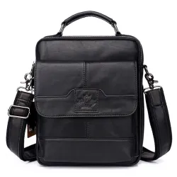 Sac à bandoulière élégant - avec fermetures à glissière - cuir véritable