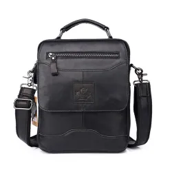Sac à bandoulière élégant - avec fermetures à glissière - cuir véritable