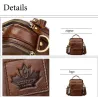 Elegant shoulder bag - with zippers - genuine leatherBags