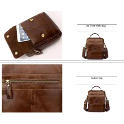 Elegant shoulder bag - with zippers - genuine leatherBags