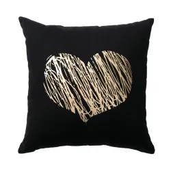 Decorative cushion cover - black / golden leaves - 45 * 45cmCushion covers
