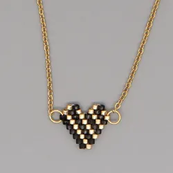 Elegant necklace with a colorful beaded heartNecklaces