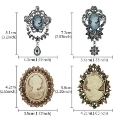Vintage brooch - crystal cameo