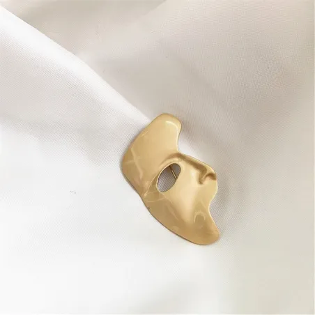 Broche à la mode - abstrait géométrique - forme demi-visage