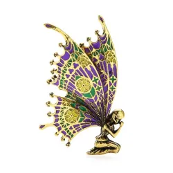 Vintage brooch - fairy with butterfly wings