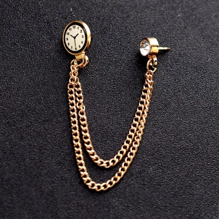 Broche avec une tendance coréenne - broche avec une montre et une chaîne
