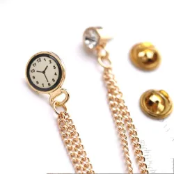 Broche avec une tendance coréenne - broche avec une montre et une chaîne