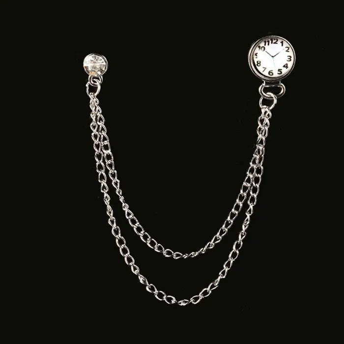 Broche avec une tendance coréenne - broche avec une montre et une chaîne