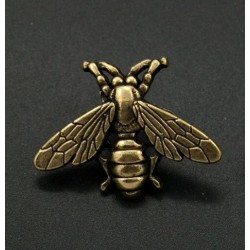Vintage bronze brooch - bee / airplane