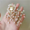 Branch with oval pearls - fashionable brooch