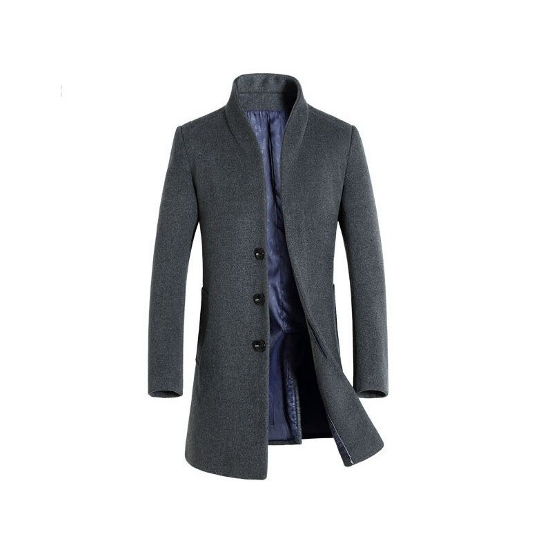 Men's wool coat - long jacket - slim fit