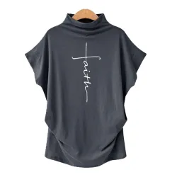 Short sleeve t-shirt - classic top - Faith Cross printed