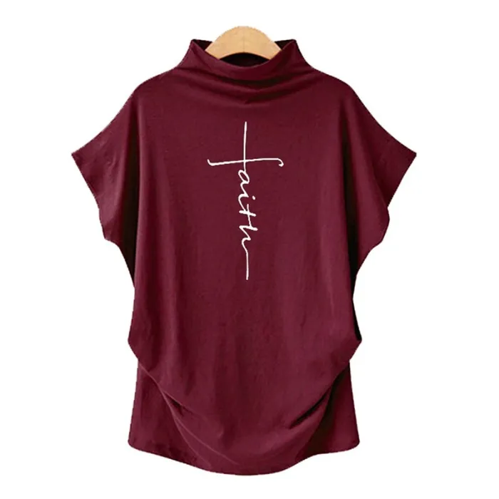 Short sleeve t-shirt - classic top - Faith Cross printed