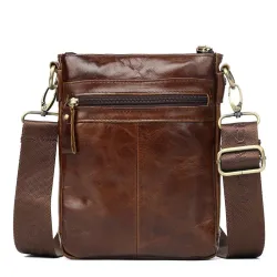 Genuine cow leather crossbody / shoulder bag - with zippersBags