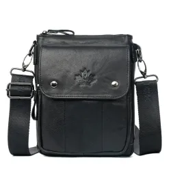 Genuine cow leather crossbody / shoulder bag - with zippersBags