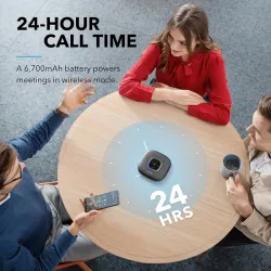 Anker PowerConf - Bluetooth Speakerphone - conference speaker - with 6 microphones - voice pickup - 24h call timeBluetooth sp...
