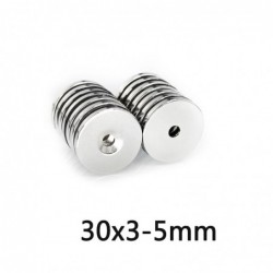 2~100PCS 30x3-5mm Strong Rare Earth Neodymium Magnets 30*3 mm Hole 5mm N35 NdFeB Countersunk Powerful Magnetic Magnet 30*3-5mm
