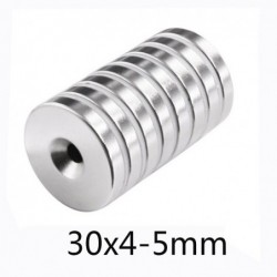 N35 - neodymium magnet - round countersunk - 30 * 4mm - with 5mm holeN35
