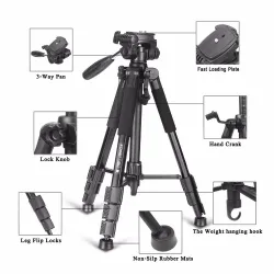 Z666 - professional aluminum camera tripod - portable - with Pan head - for Canon DSLR camera