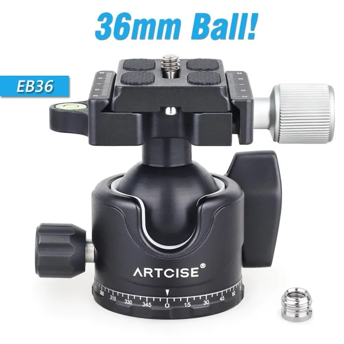 EB36 - tripod ball head - low profile - quick release plate - 15kg