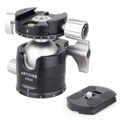 PB40 - tripod ball head - double panoramic - low profile - 360 degree rotatable - for DSLR cameras