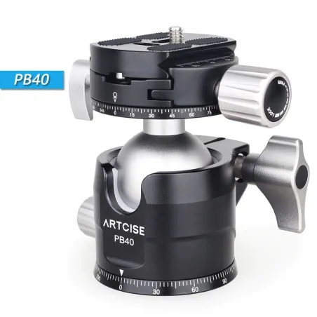 PB40 - tripod ball head - double panoramic - low profile - 360 degree rotatable - for DSLR cameras