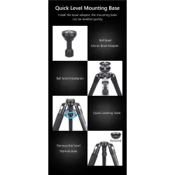 AS80C - carbon fiber tripod - professional camera holder / adapter