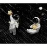 Astronauts with a star - asymmetrical earrings - pendant for necklaceEarrings