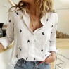 Classic long sleeve blouse - loose printed shirt