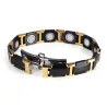 Bracelet magnétique - acier tungstène céramique noire - unisexe - radioprotection