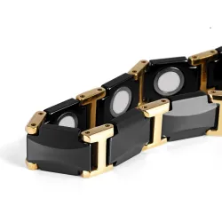Bracelet magnétique - acier tungstène céramique noire - unisexe - radioprotection