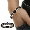 Bracelet magnétique - acier tungstène céramique noire - unisexe - radioprotection