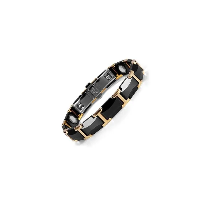 Bracelet magnétique - acier tungstène céramique noire - unisexe - radioprotection