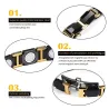 Bracelet magnétique - acier tungstène céramique noire - unisexe - radioprotection