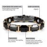 Bracelet magnétique - acier tungstène céramique noire - unisexe - radioprotection