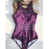 One piece mesh swimsuit - high neck - backless