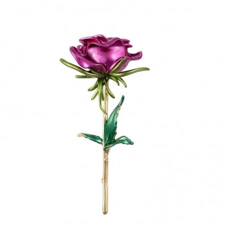 Elegant brooch - enamel rose