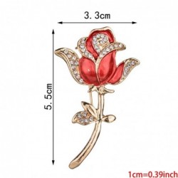 Elegant brooch with crystal rose