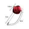 Golden brooch with rose / chain - unisex