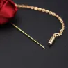 Golden brooch with rose / chain - unisex