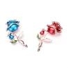 Luxurious brooch with double crystal rose