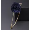Fashionable brooch with rose / chain - long needle - unisex