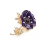 Small enamel flower with crystals - vintage brooch