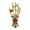 Crystal skull hand - vintage brooch