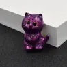 Enamel purple cat - brooch