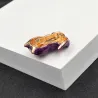 Enamel purple cat - brooch
