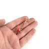 Medical neuron gene - with red stone - brooch